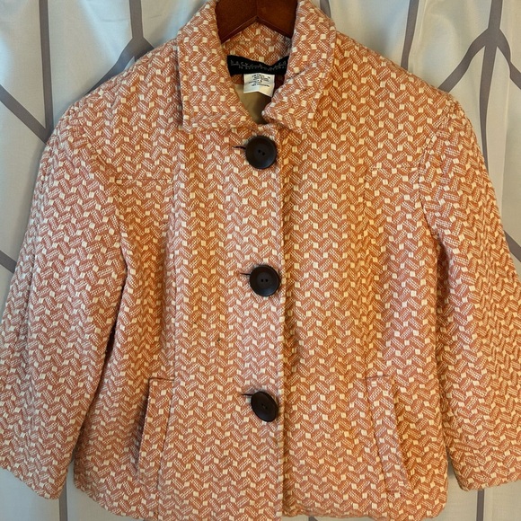 Harve Benard Peach and Cream Textured Jacket - Picture 1 of 2